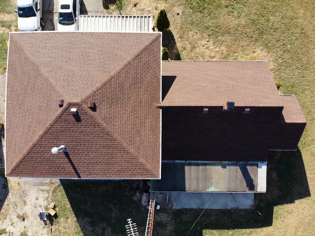 Replaced roof with chimney damage with beautiful results.