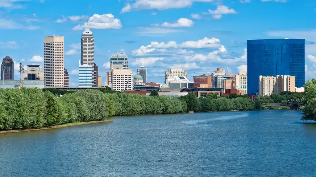 Beautiful aerial view of downtown Indianapolis, Indiana