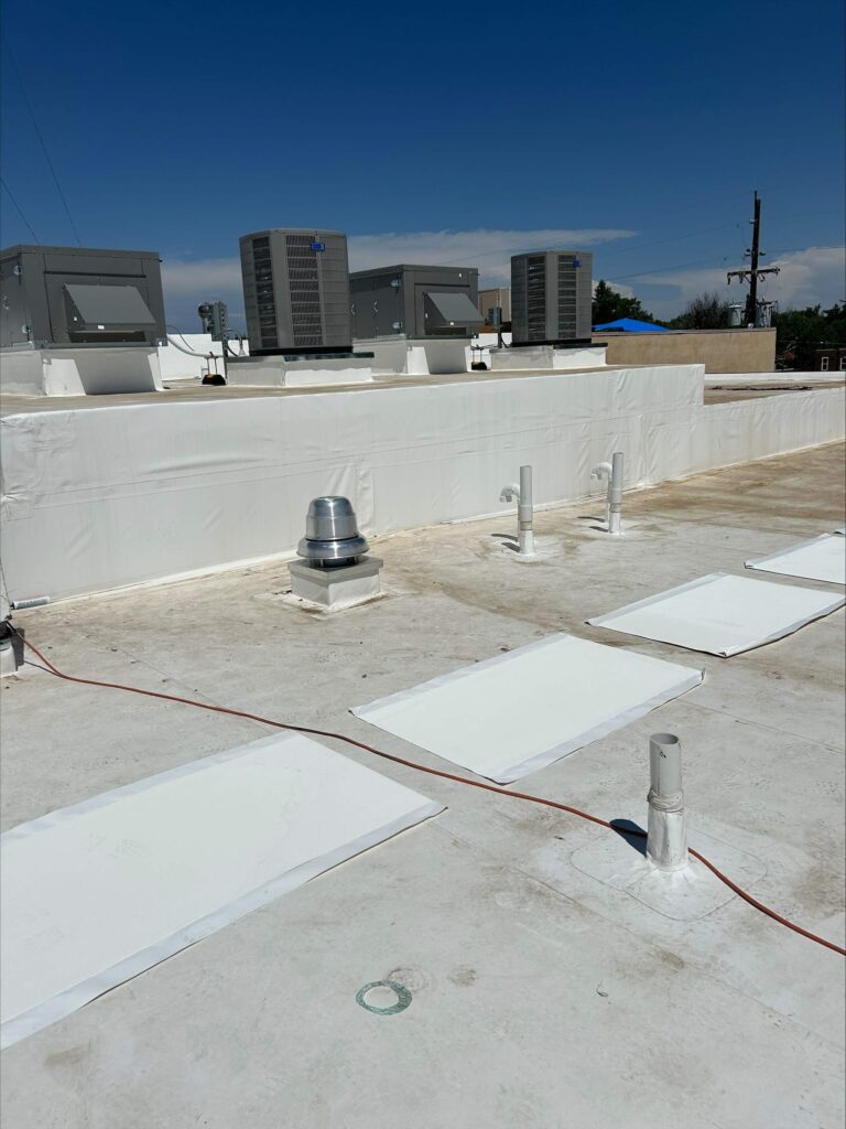 patches on flat roof after repair