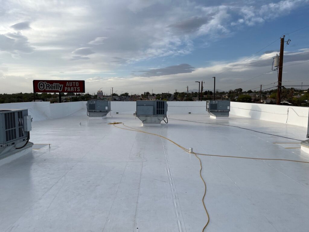 after flat roof replacement in colorado with pvc roof
